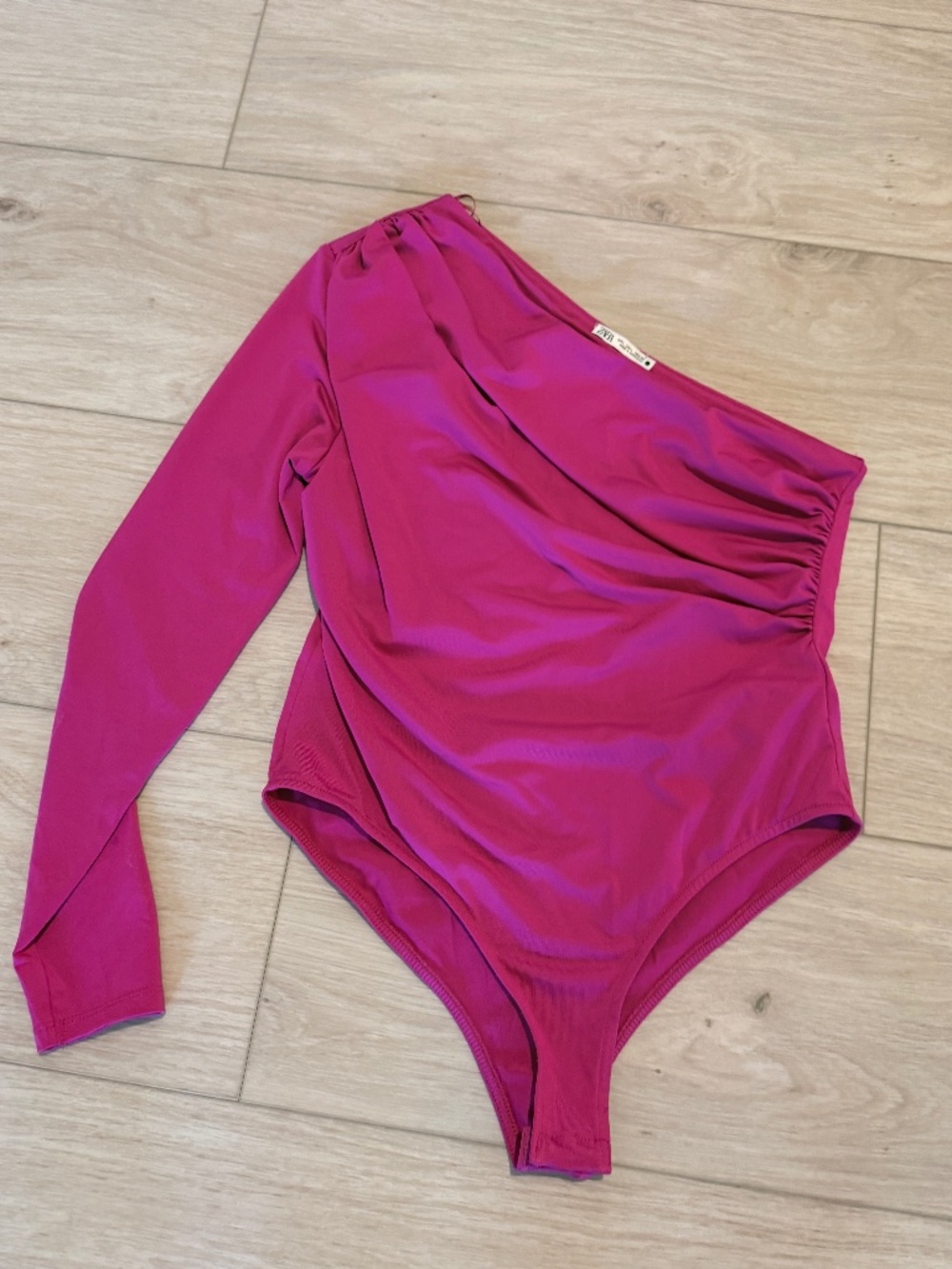 Zara asymmetrical one sleeve bodysuit